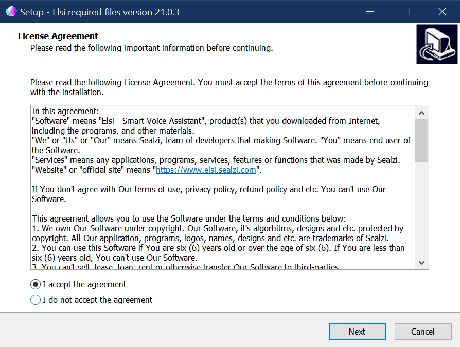 Installer steps