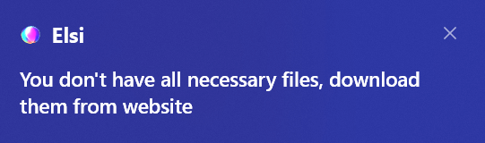 Elsi notification about missing files