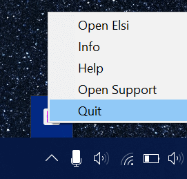 Quit Elsi confirmation